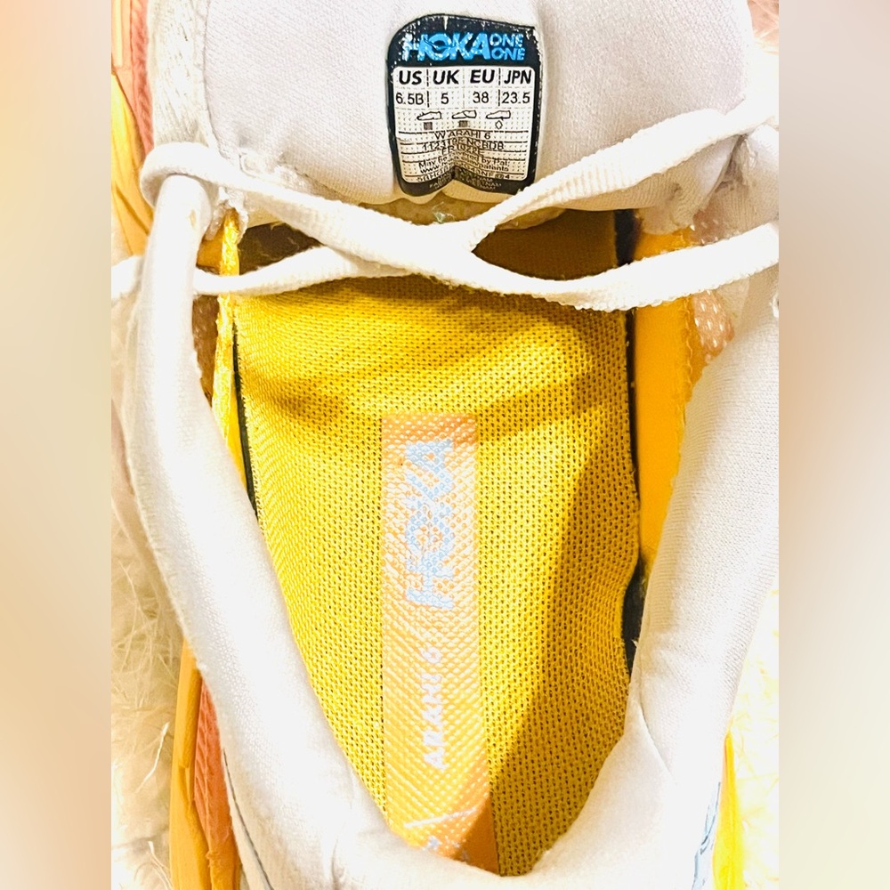 Hoka White and Yellow Athletic Shoes - Picture 11 of 17